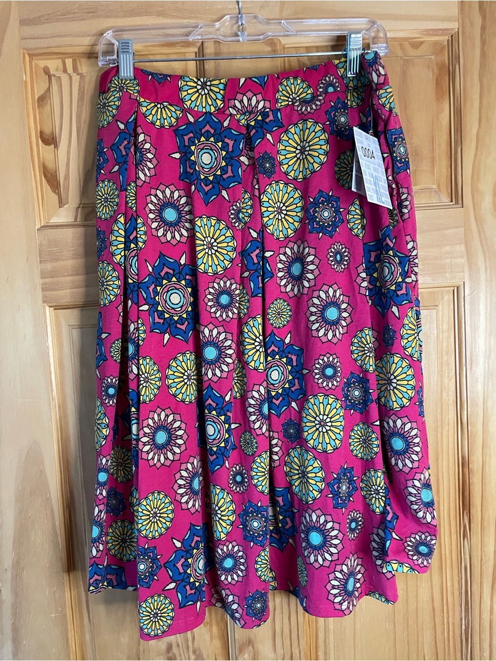 LuLaRoe Magenta Floral Medallion A-Line Skirt